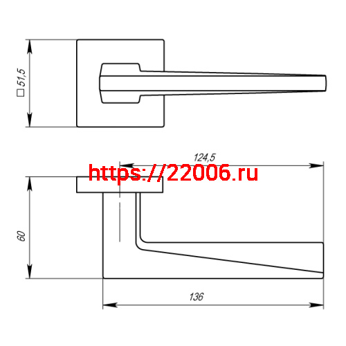 Ручка Armadillo (Армадилло) раздельная MORI USS/HD CP-8 Хром фото 3