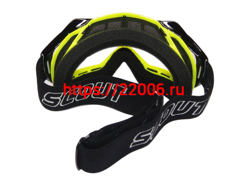 Очки мотокросс/спорт SCOUT (NK-1023) черн/зелен, резинка с силиконом, цветн упаковка фото 2