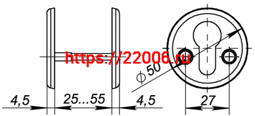 Декоративная Fuaro (Фуаро) накладка ESC-С-001-WH цилиндровая (белый) фото 4