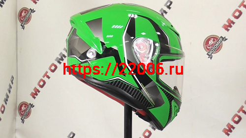 Шлем интеграл SHIRO SH-870 GO, цвет GREEN FLUOR, RED, YELLOW FLUOR размер M (1317) фото 2