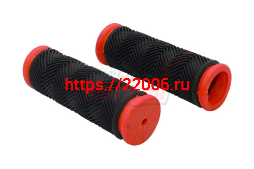 Ручки руля вело 90мм (пара) чёрно-красные