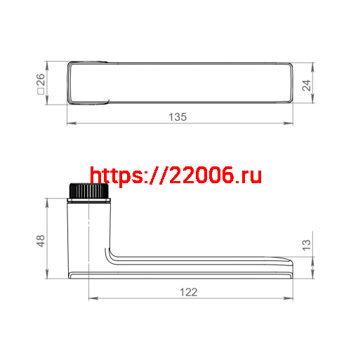 Ручка Punto (Пунто) раздельная K.EL.Q27.GANT SSC-16 сатин.хром фото 2