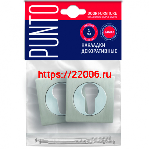 Накладка Punto (Пунто) под цилиндр ET.K.ZQ51 (ET ZQ) SN/CP-3 матовый никель/хром фото 2