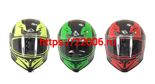Шлем интеграл SHIRO SH-870 GO, цвет GREEN FLUOR, RED, YELLOW FLUOR размер M (1317) фото 3