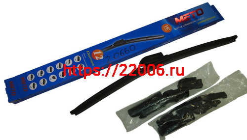 Щетка стеклоочистителя METO бескаркасная (12 адаптеров) 16"(400мм) WB-628T, КОРОБОЧКА