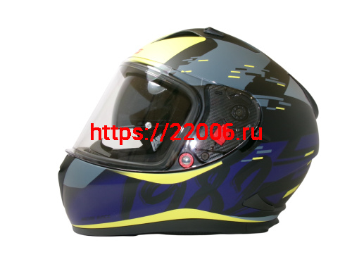 Шлем TVS RACING (Индия) STREET D/V DULL BLACK M.BLUE размер L, + пинлок в комплекте, очки фото 2