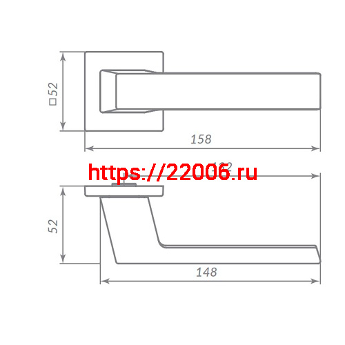 Ручка Punto (Пунто) раздельная K.ARC.Q52.DIPLOMAT СP-8 хром фото 2