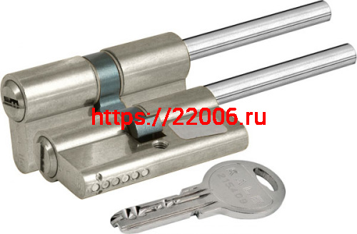 Цилиндровый механизм Kale kilit (Кале килит) под вертушку (дл.шток) 164 SX/86 (50+10+26) mm никель 5 кл.