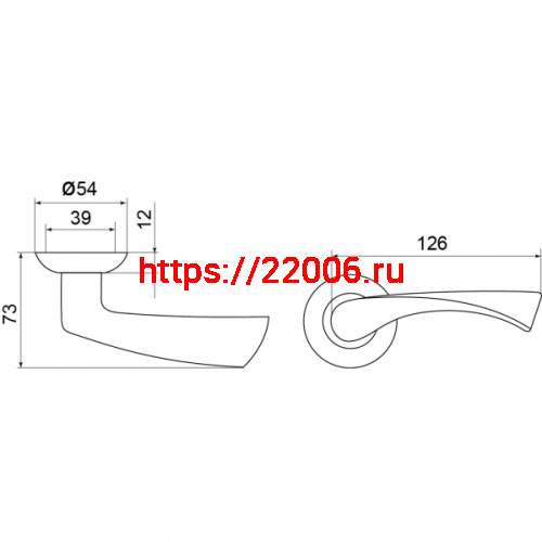 Ручка Punto (Пунто) раздельная CRONA TL/HD SN/CP-3 матовый никель/хром фото 2