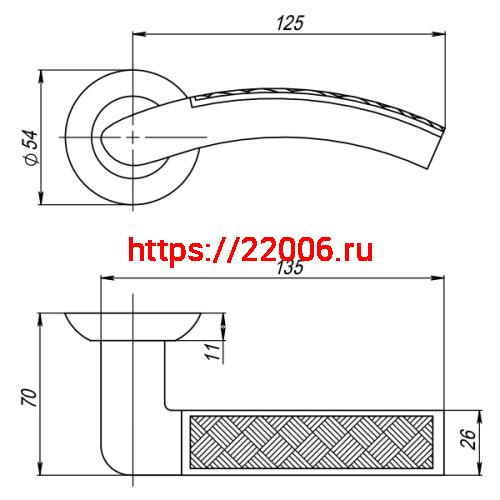 Ручка Punto (Пунто) раздельная ATLAS TL/HD SN/CP-3 матовый никель/хром фото 2