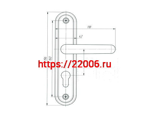 Ручка дверная Absolyute (Абсолют) на планке РФ1-55.08 (серебро) фото 2