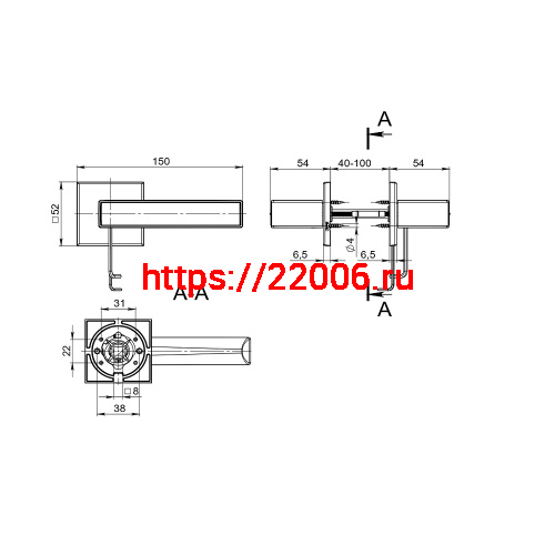 Ручка Fuaro (Фуаро) раздельная K.RL52.REDLINE (RED LINE RL) SSG-39 сатинированное золото фото 2