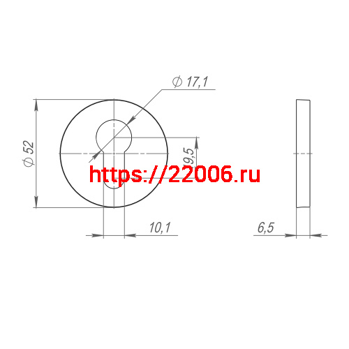 Накладка Fuaro (Фуаро) на цилиндр ET.R.SLR52 SSC-16 сатинированный хром фото 3