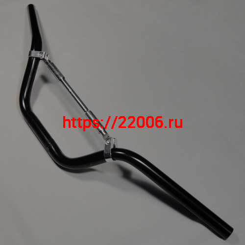 Руль Альфа черного цвета  (ТЮНИНГ) (L-720mm, d-22mm) (НАБОР)