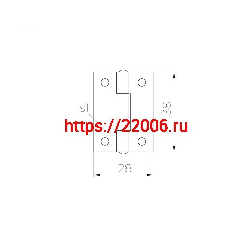 Петля Ajax (Аякс) карточная универсальная LM/IN30x40x1U ZN цинк (2 шт) фото 2