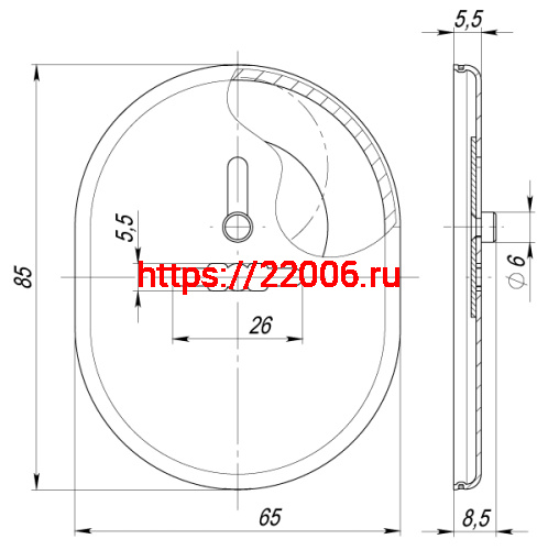 Накладка Fuaro (Фуаро) на сувальдный замок ESC.S-lift.SF/OV.476 (ESC 476) с шторкой СР хром фото 3