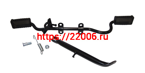 Подножка водителя центральная RAID с изгибом под глушит.(с подставкой боковой) (НАБОР)