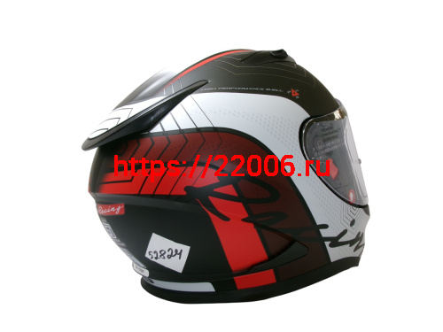 Шлем TVS RACING (Индия) STREET D/V DULL BLACK RED размер L, + пинлок в комплекте, очки фото 5