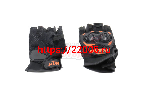 Перчатки мото KTM (пласт.защита,тыльн.часть-износост.дыш.ткань,ладонь-антискольз.)Без пальцев, L