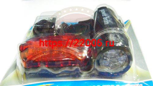 Фары Вело комплект, передняя №808 (фонарик) и задняя 603Т(бат.) фото 2