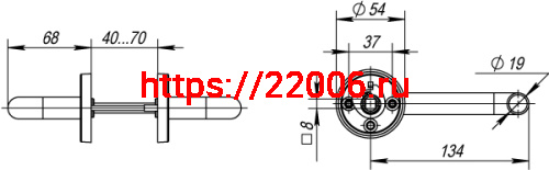 Ручка Fuaro (Фуаро) раздельная R.DSS304-0203/19 (квадрат 8х110 мм) INOX 304 фото 3
