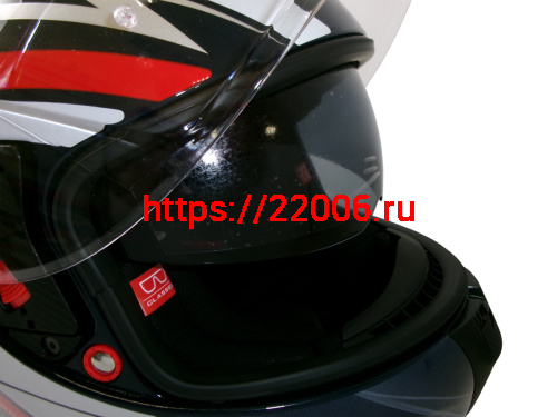 Шлем TVS RACING (Индия) STREET D/V NAVY BLUE RED размер M, + пинлок в комплекте, очки фото 5