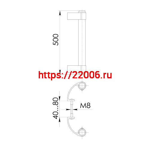 Ручка Punto (Пунто) дверная офисная PH31/500.02 500мм RAL9016 белый фото 3