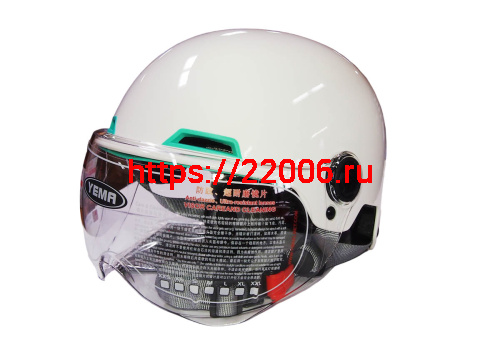 Шлем открытый YM-351_7 "YAMAPA", белый, черный, размер L, летний (NEW) (12 шт. в упак.)