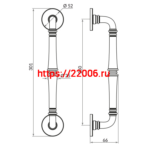 Ручка-скоба Punto (Пунто) PULL.ARC.SORENTO CP-8 хром фото 3