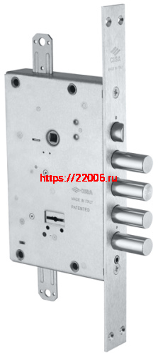 Замок Cisa (Чиза) врезной сувальдный с защёлкой NEW CAMBIO FACILE 57.685.48 (тех. упаковка), ключ 44 мм