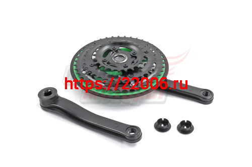 Шатуны 3зв. 42-34-24зуб/шатуны 170мм черные с цветной защитой (комплект)