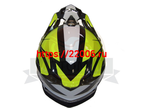 Шлем кроссовый YM-915 "YAMAPA", бело-синий, бело-красный, черно-желтый, размер L фото 3