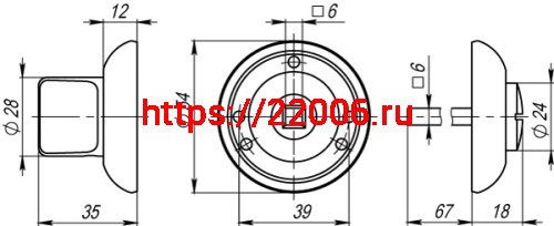 Ручка Armadillo (Армадилло) поворотная WC-BOLT BK6-1GP/SG-5 золото/матовое золото фото 3