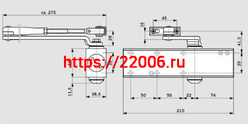 Доводчик Dorma (Дорма) дверной TS-Profil EN2/3/4+Size5 BCA, с рычажной тягой, серый фото 3