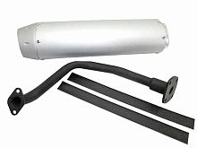 Глушитель 4т 152QMI, 157QMJ 125/150сс (алюминиевый овальный бочонок и колено)