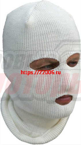 Балаклава лыжная "Очки" белая (706-3) ХСН