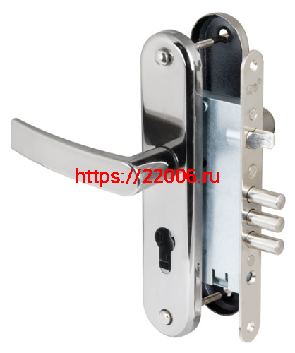 Корпус Sam (Сам) врезного замка с защёлкой в комплекте с ручкой ЗВ4-31/55 РФ55-022 (черн жемчуг) /78927/