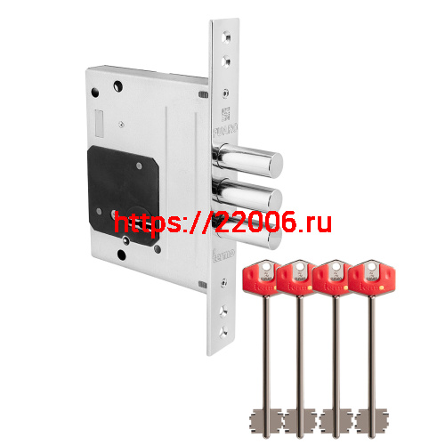 Замок Fuaro (Фуаро) врезной сувальдный TERMO MDV25/S-60.00.3R16 4 key (ключ удл. 120/75 мм)